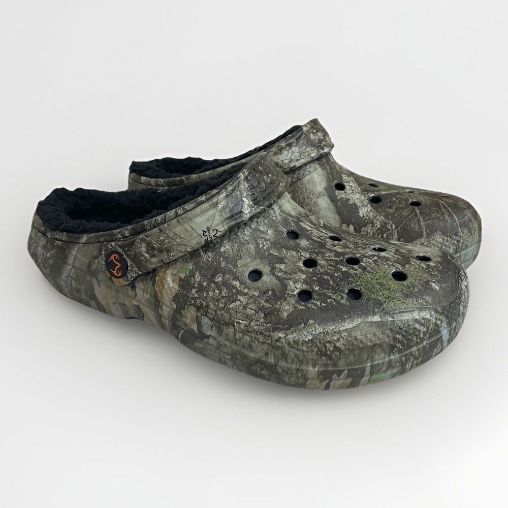 Crocs Realtree APX Lined Classic Camo Clog Men’s 9 Women 11 Camouflage New Green